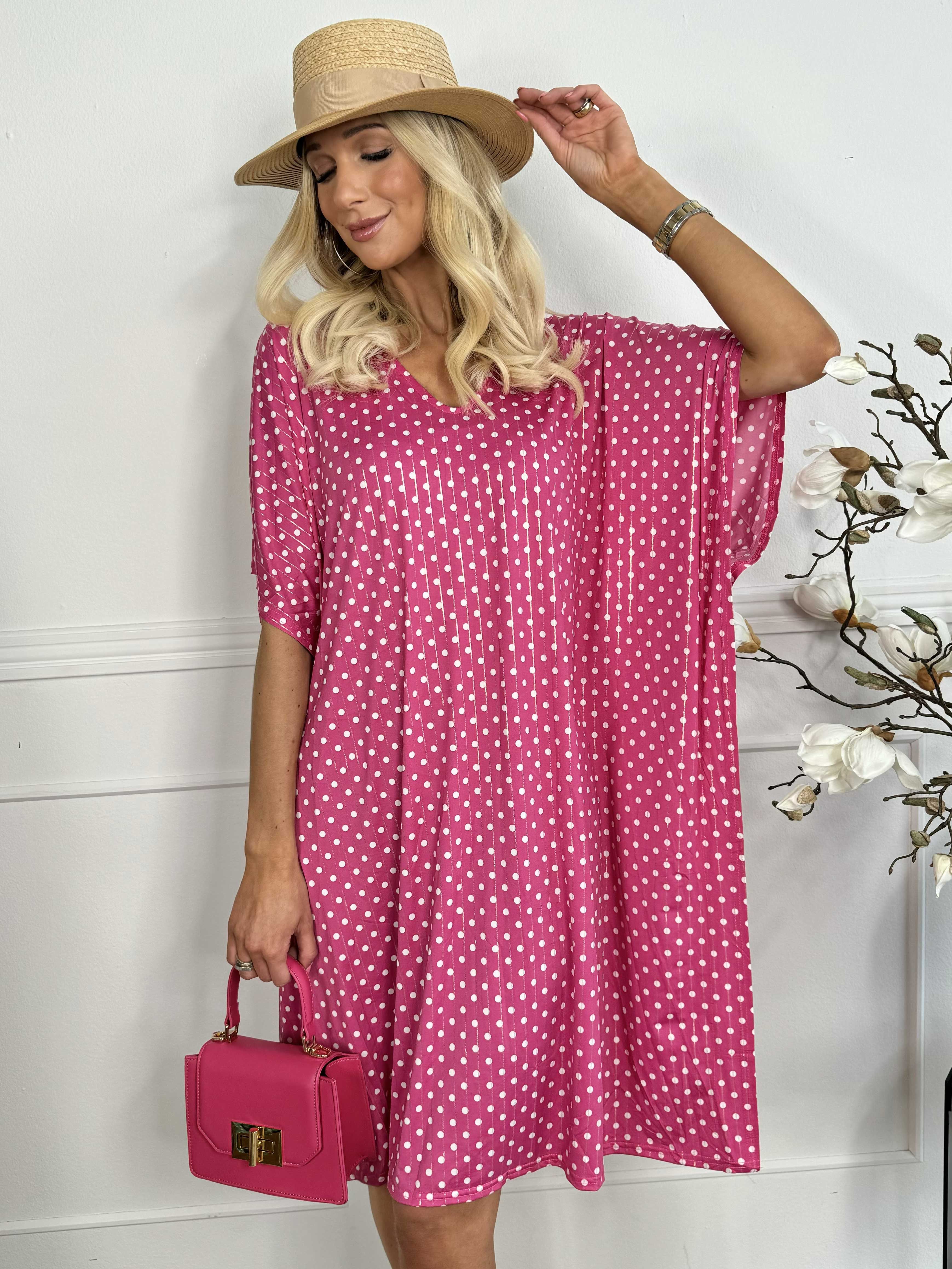 Azmina Dot - Elastisk tunikakjole i loose fit